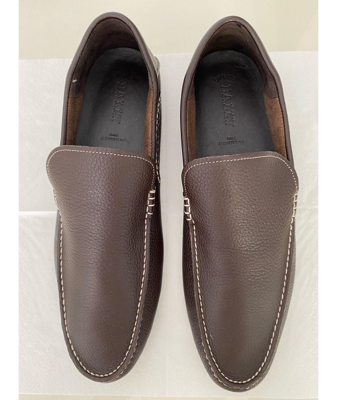 BALLY Коричневые кожаные мокасины, фото 3