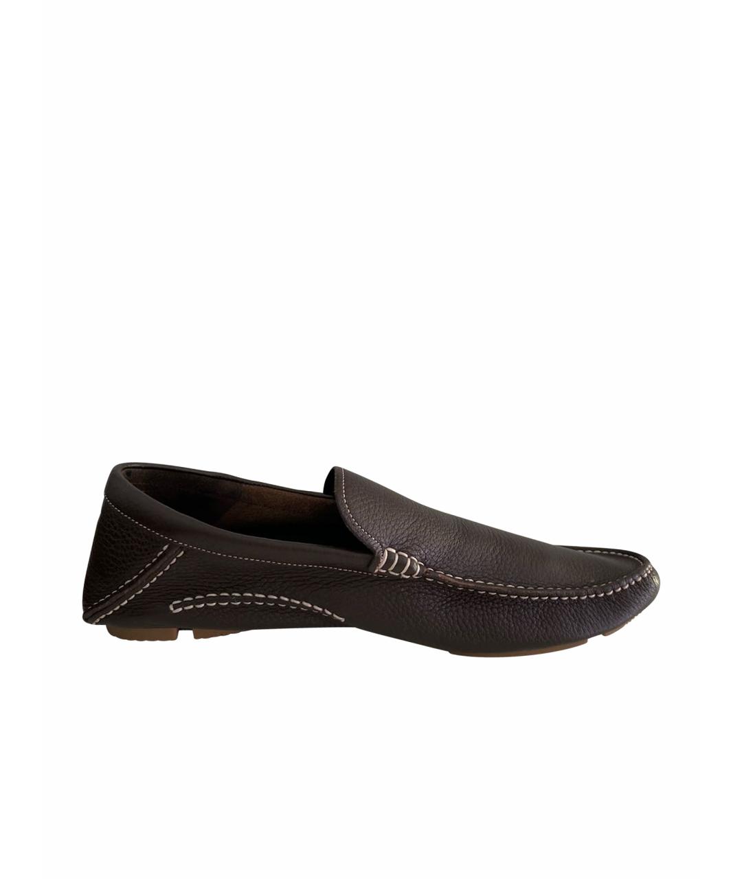 BALLY Коричневые кожаные мокасины, фото 1