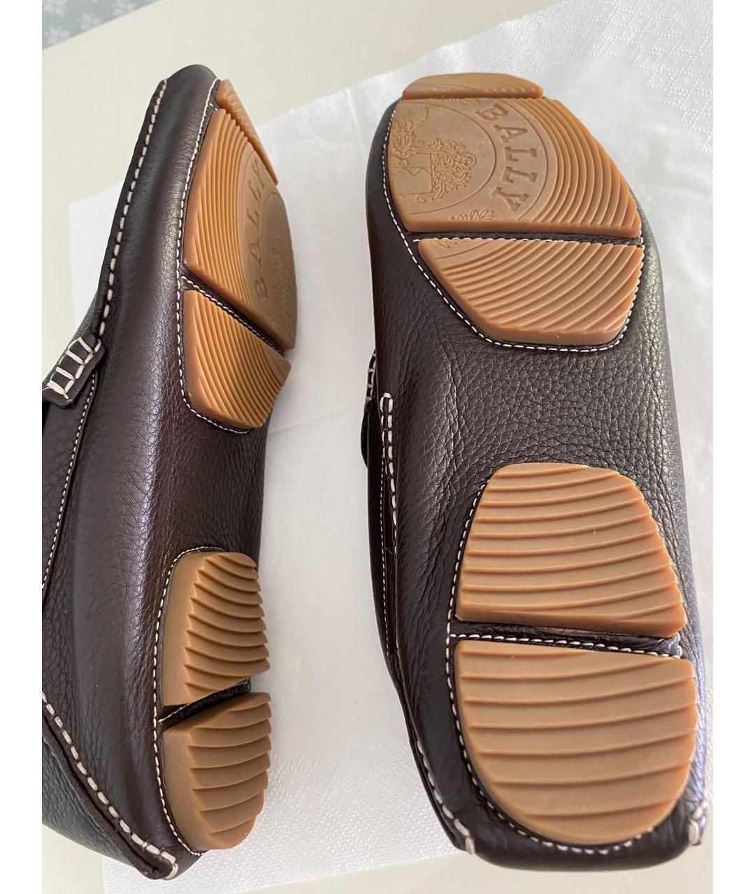 BALLY Коричневые кожаные мокасины, фото 5