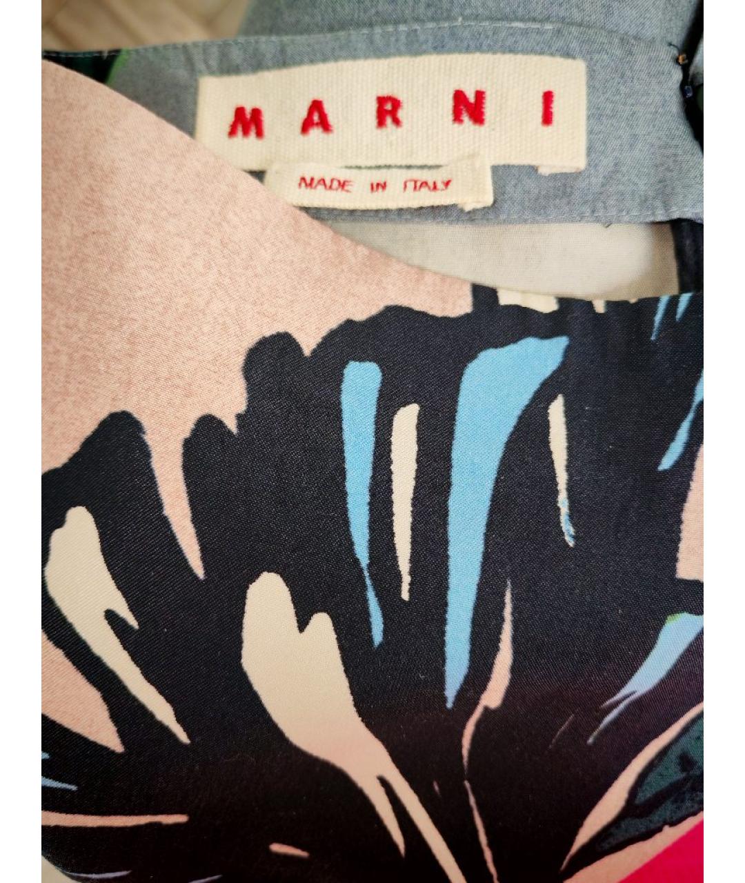 MARNI Мульти шелковая юбка миди, фото 3