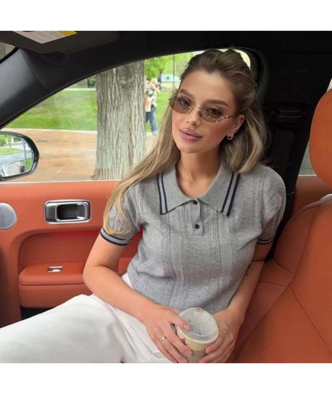 MIU MIU Бежевые металлические солнцезащитные очки, фото 5