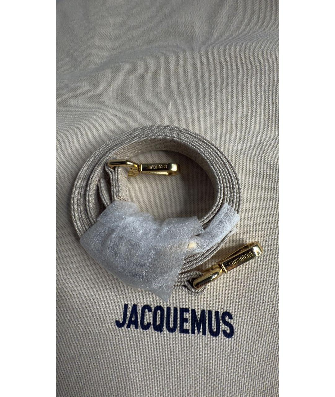 JACQUEMUS Бежевая хлопковая сумка через плечо, фото 6