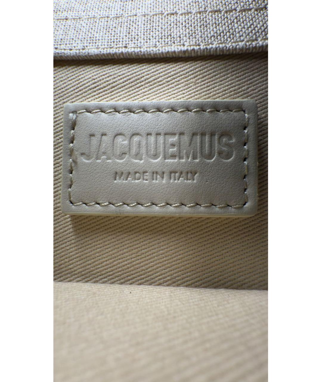 JACQUEMUS Бежевая хлопковая сумка через плечо, фото 5