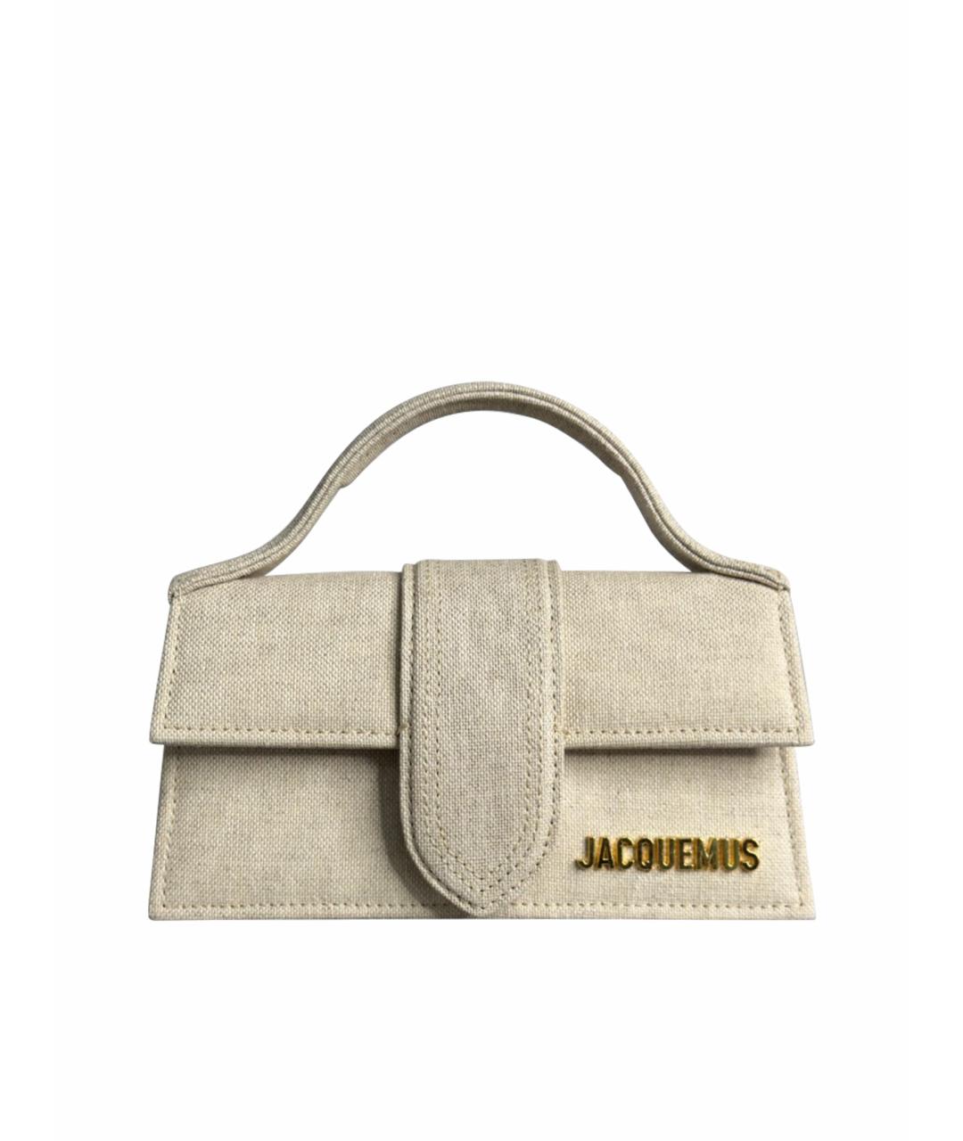 JACQUEMUS Бежевая хлопковая сумка через плечо, фото 9