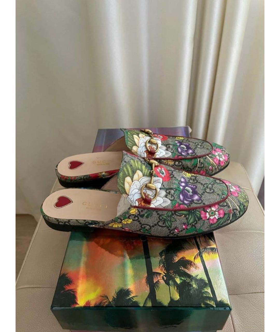 GUCCI Коричневые кожаные мюли, фото 6