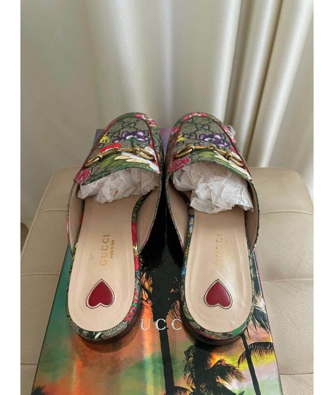 GUCCI Коричневые кожаные мюли, фото 3