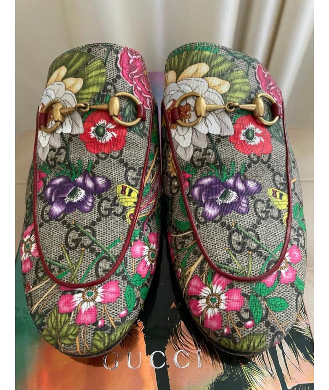 GUCCI Коричневые кожаные мюли, фото 4