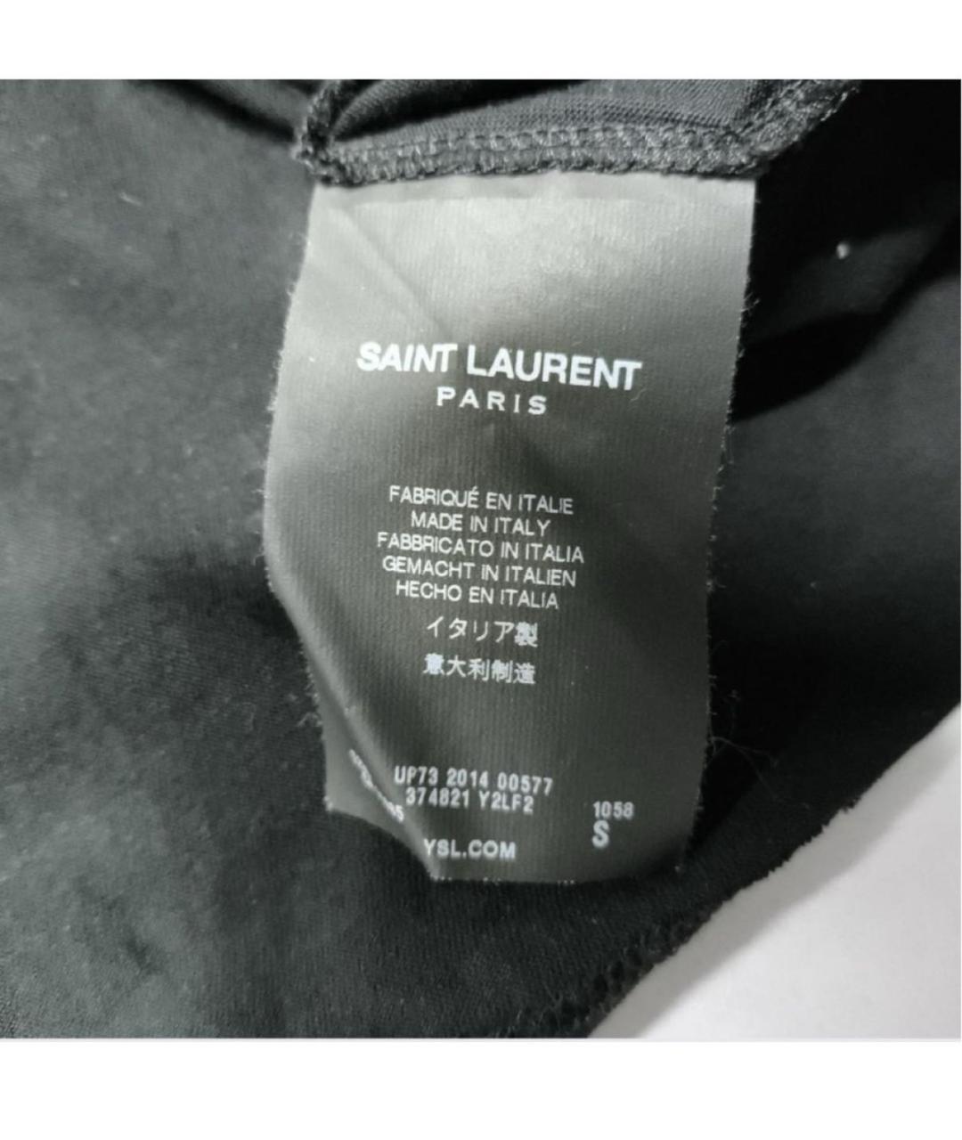SAINT LAURENT Черная хлопковая футболка, фото 3