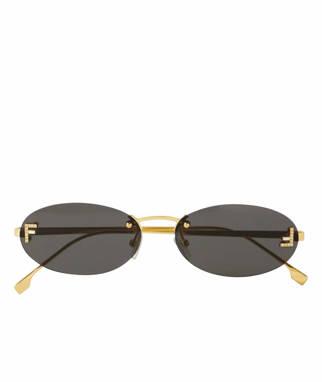 FENDI Черные металлические солнцезащитные очки, фото 1
