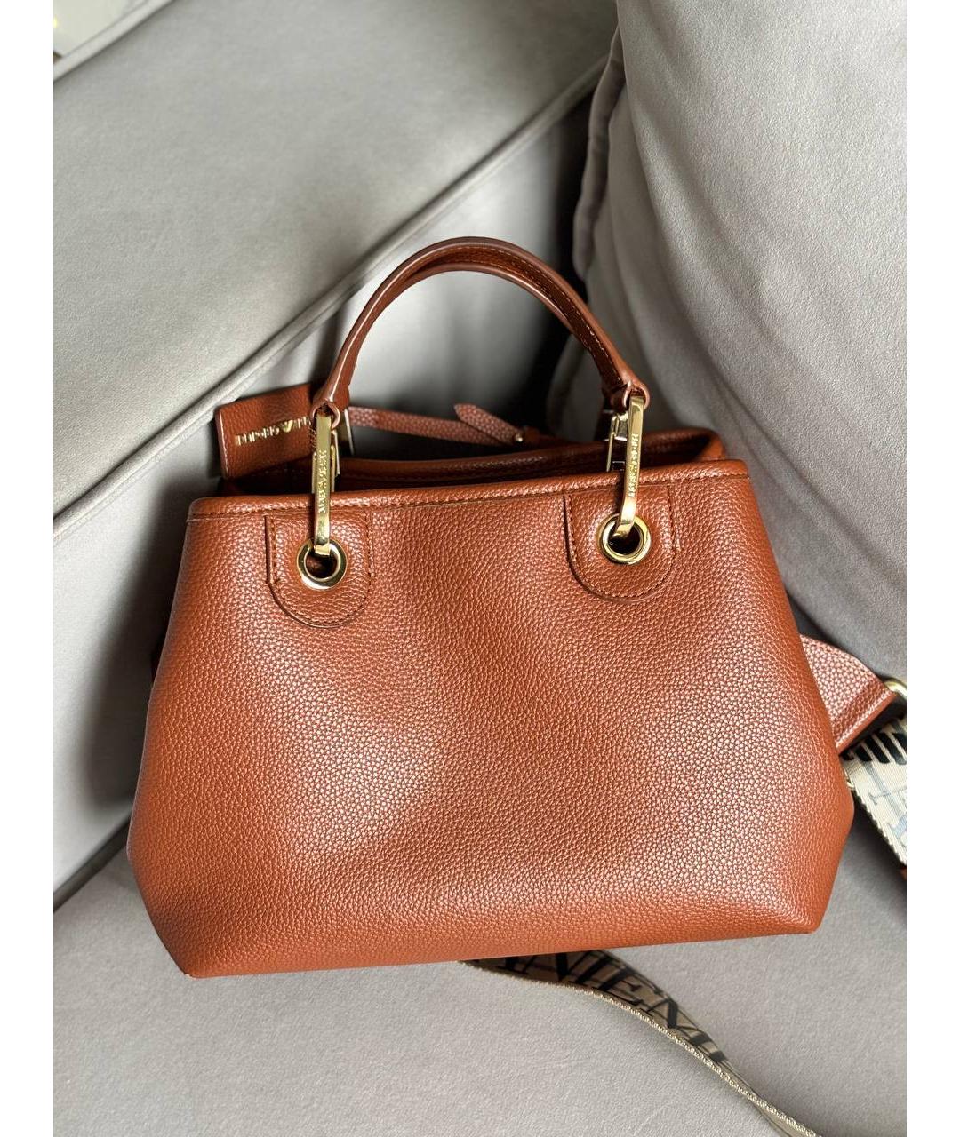 EMPORIO ARMANI Коричневая сумка через плечо из искусственной кожи, фото 9