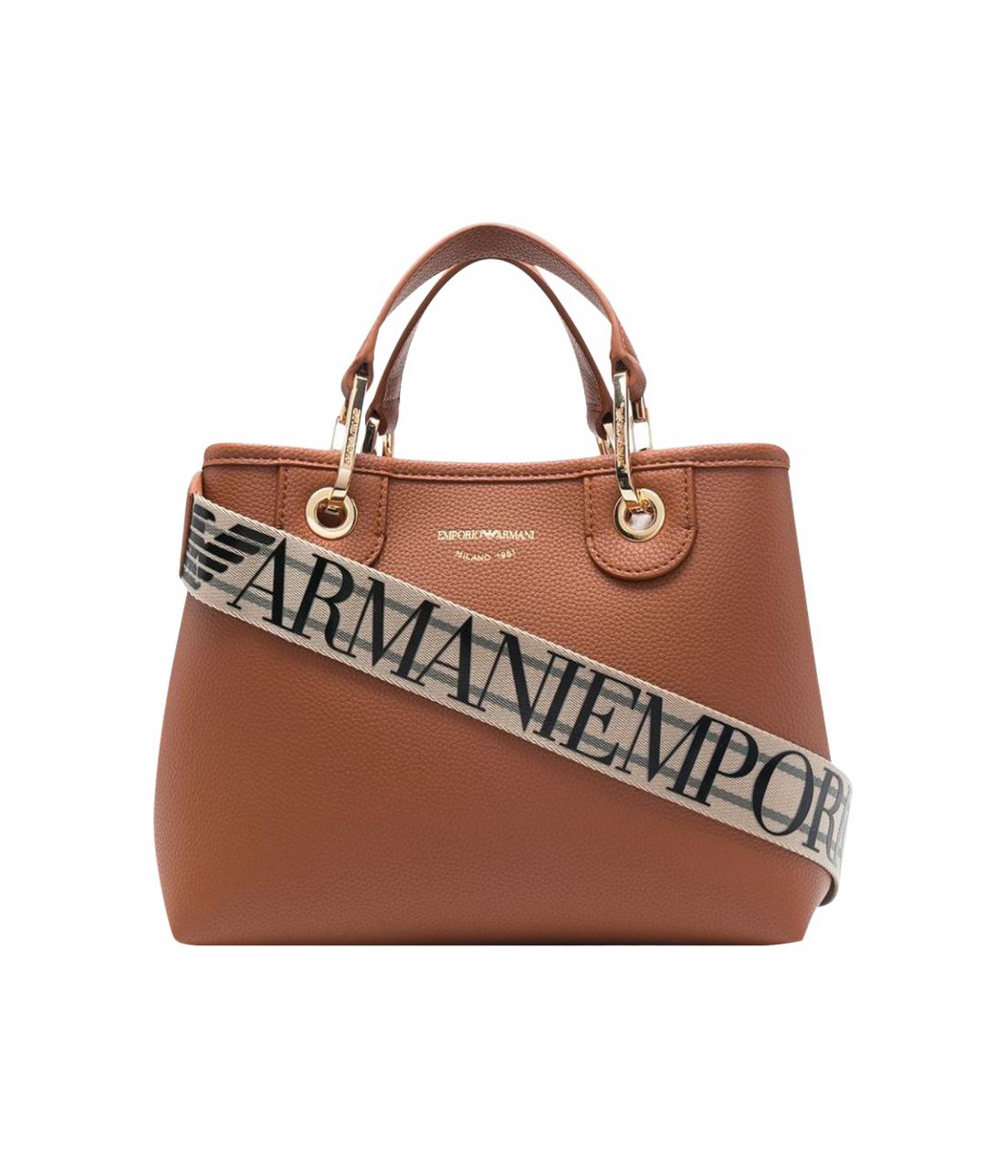 EMPORIO ARMANI Коричневая сумка через плечо из искусственной кожи, фото 1