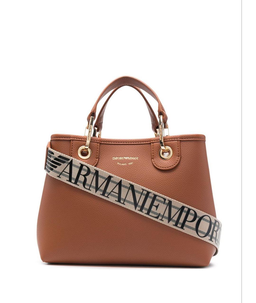 EMPORIO ARMANI Коричневая сумка через плечо из искусственной кожи, фото 10