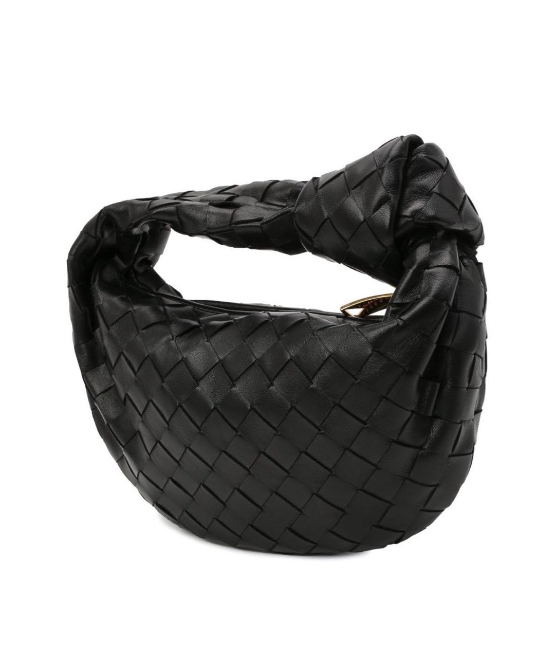 BOTTEGA VENETA Черная кожаная сумка с короткими ручками, фото 3