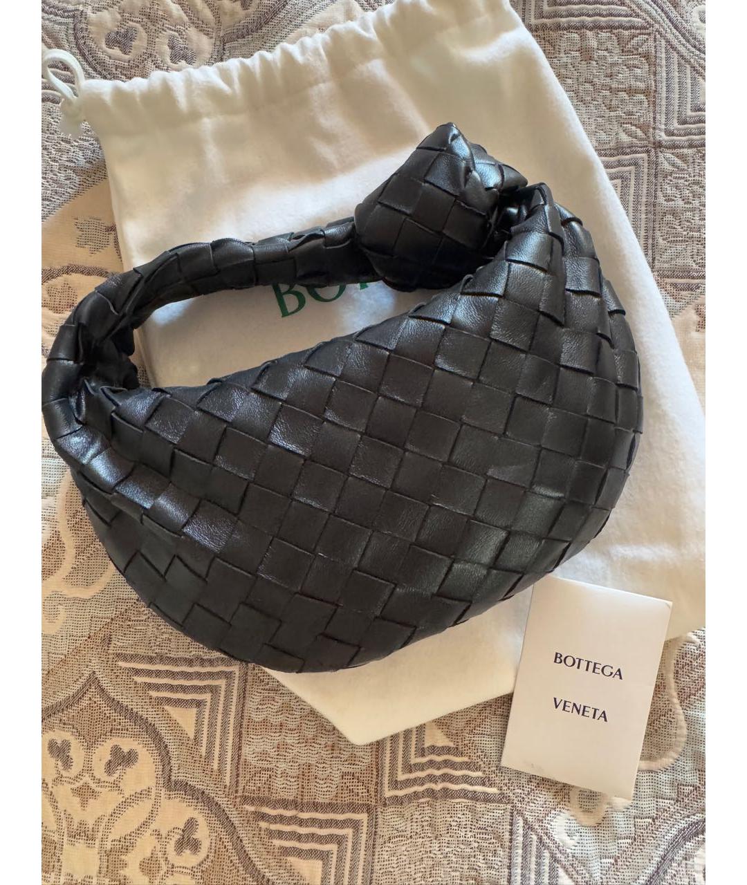 BOTTEGA VENETA Черная кожаная сумка с короткими ручками, фото 7