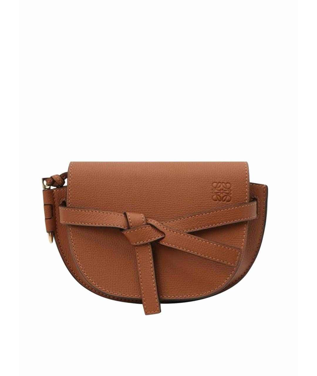 LOEWE Коричневая кожаная сумка через плечо, фото 1