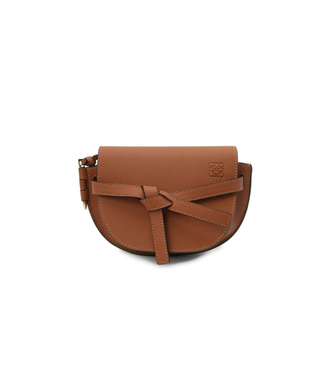LOEWE Коричневая кожаная сумка через плечо, фото 9
