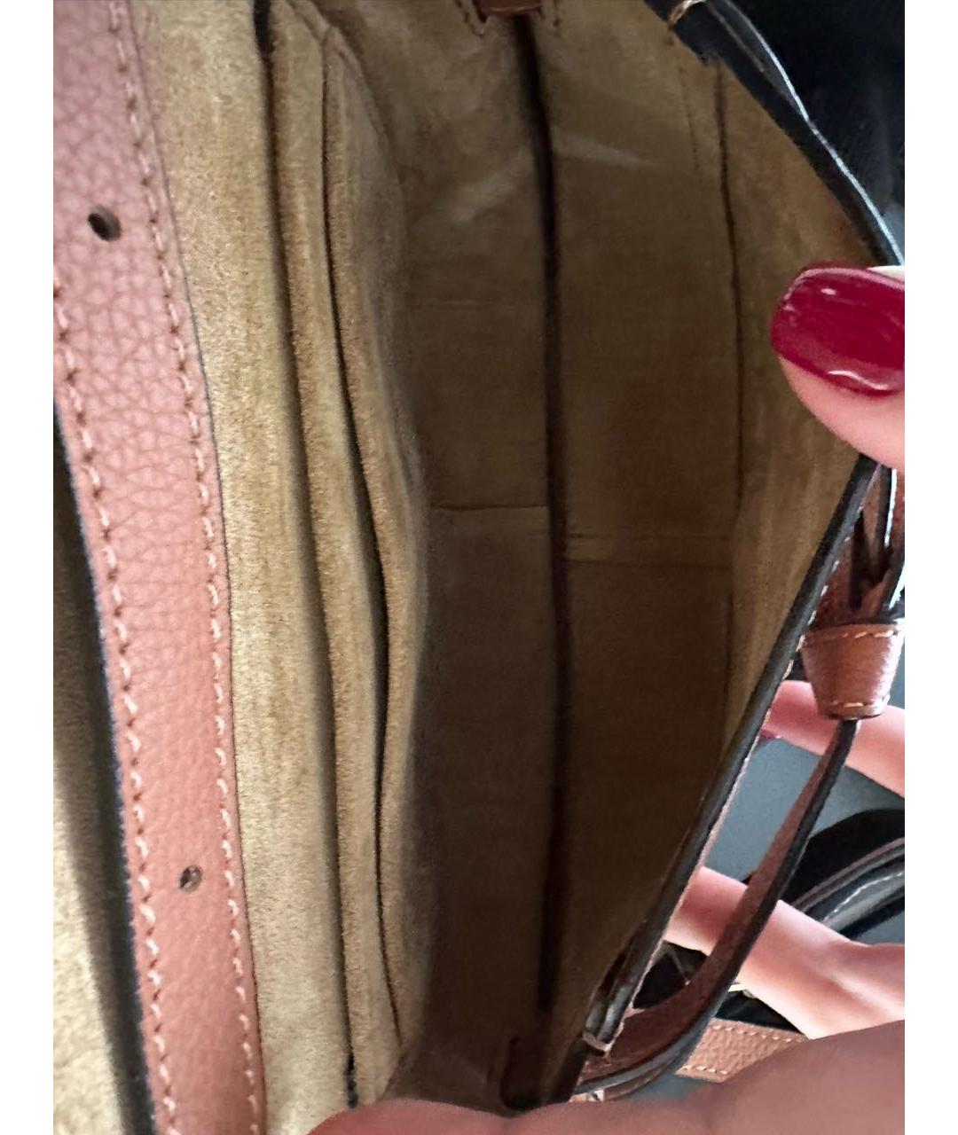 LOEWE Коричневая кожаная сумка через плечо, фото 4