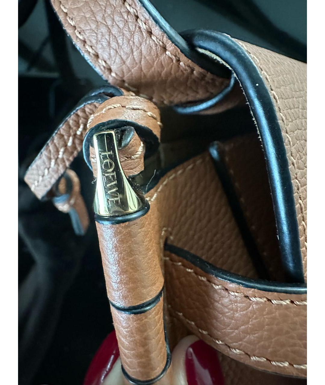 LOEWE Коричневая кожаная сумка через плечо, фото 7