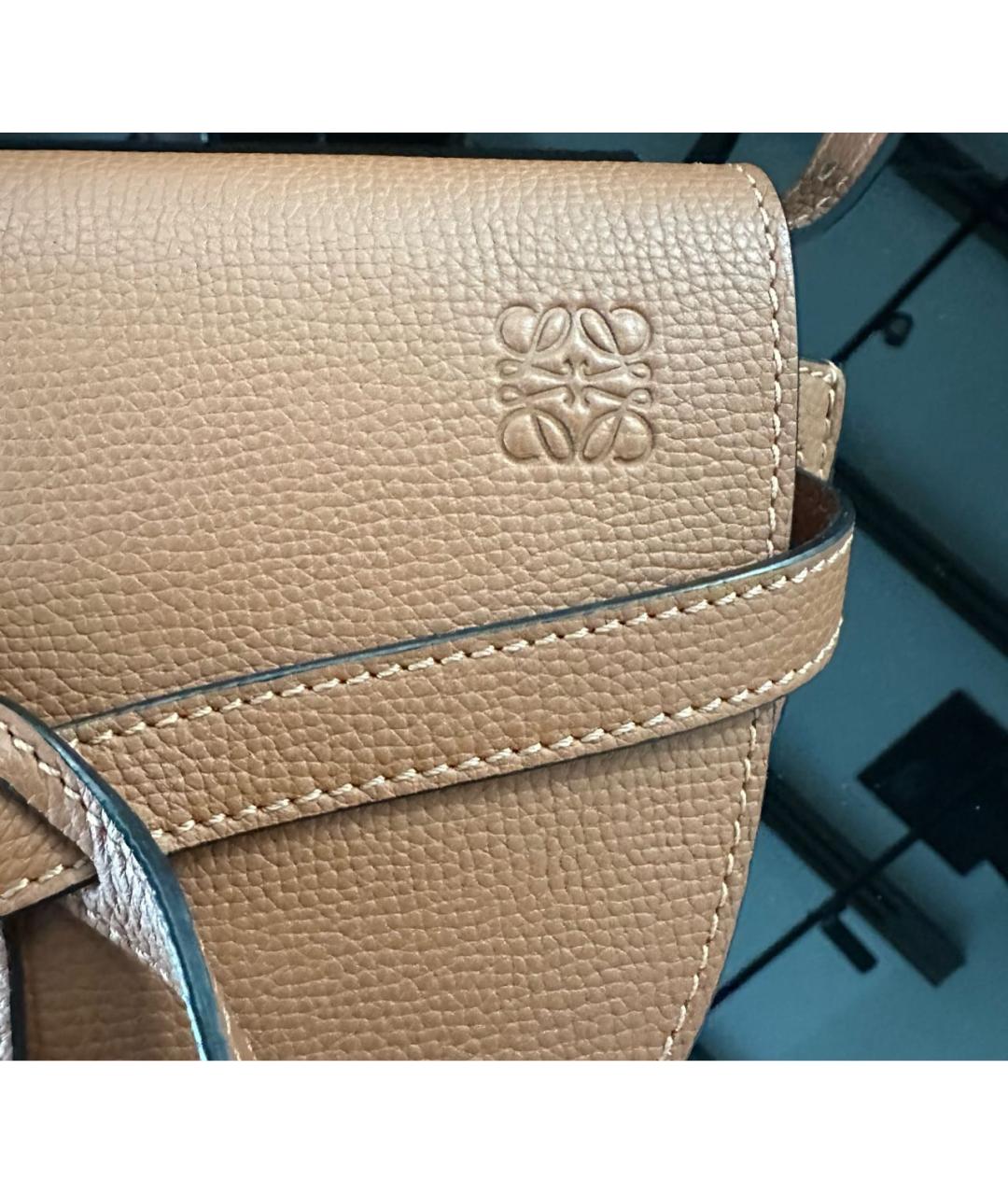 LOEWE Коричневая кожаная сумка через плечо, фото 8