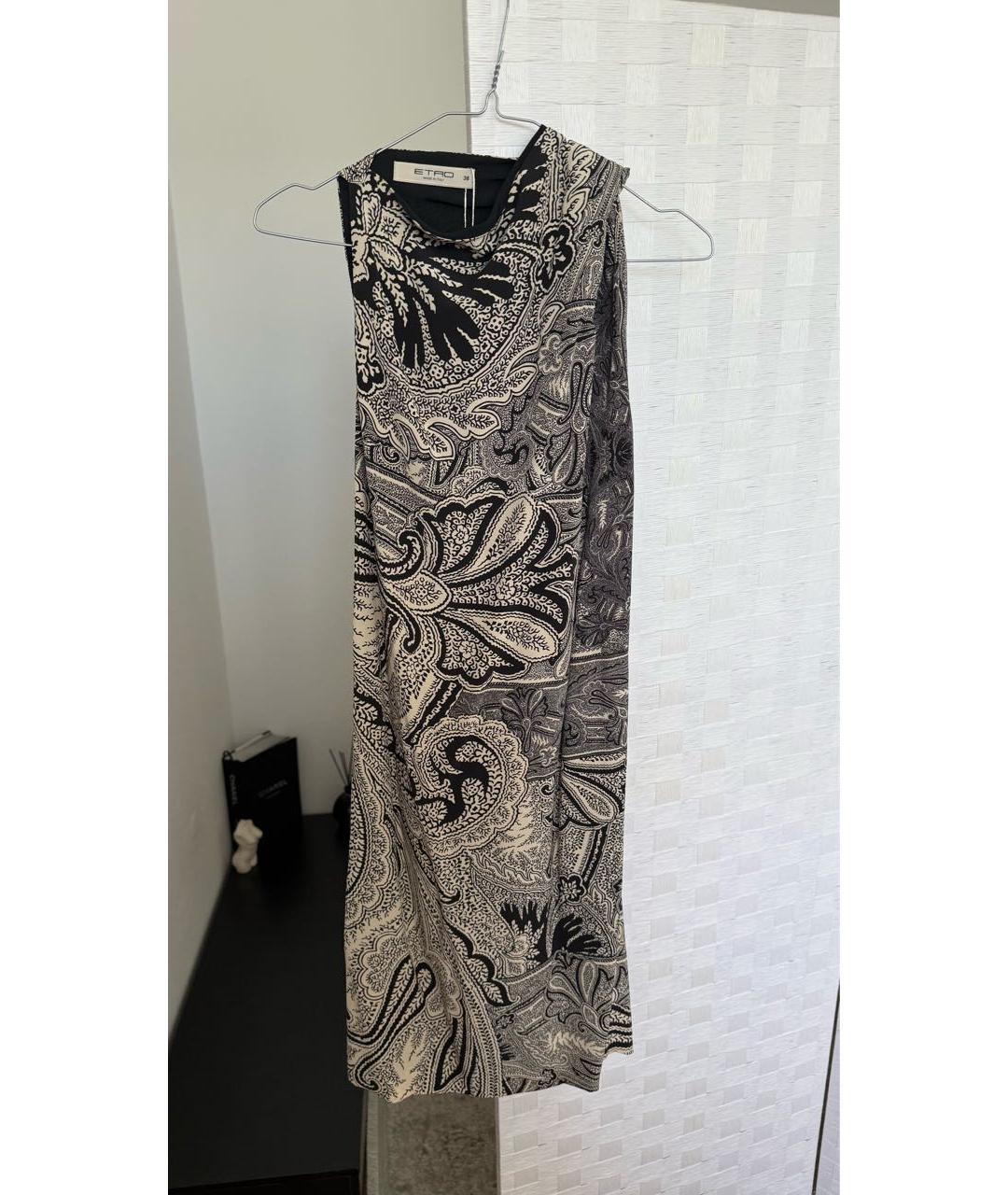 ETRO Коричневое шелковое повседневное платье, фото 2
