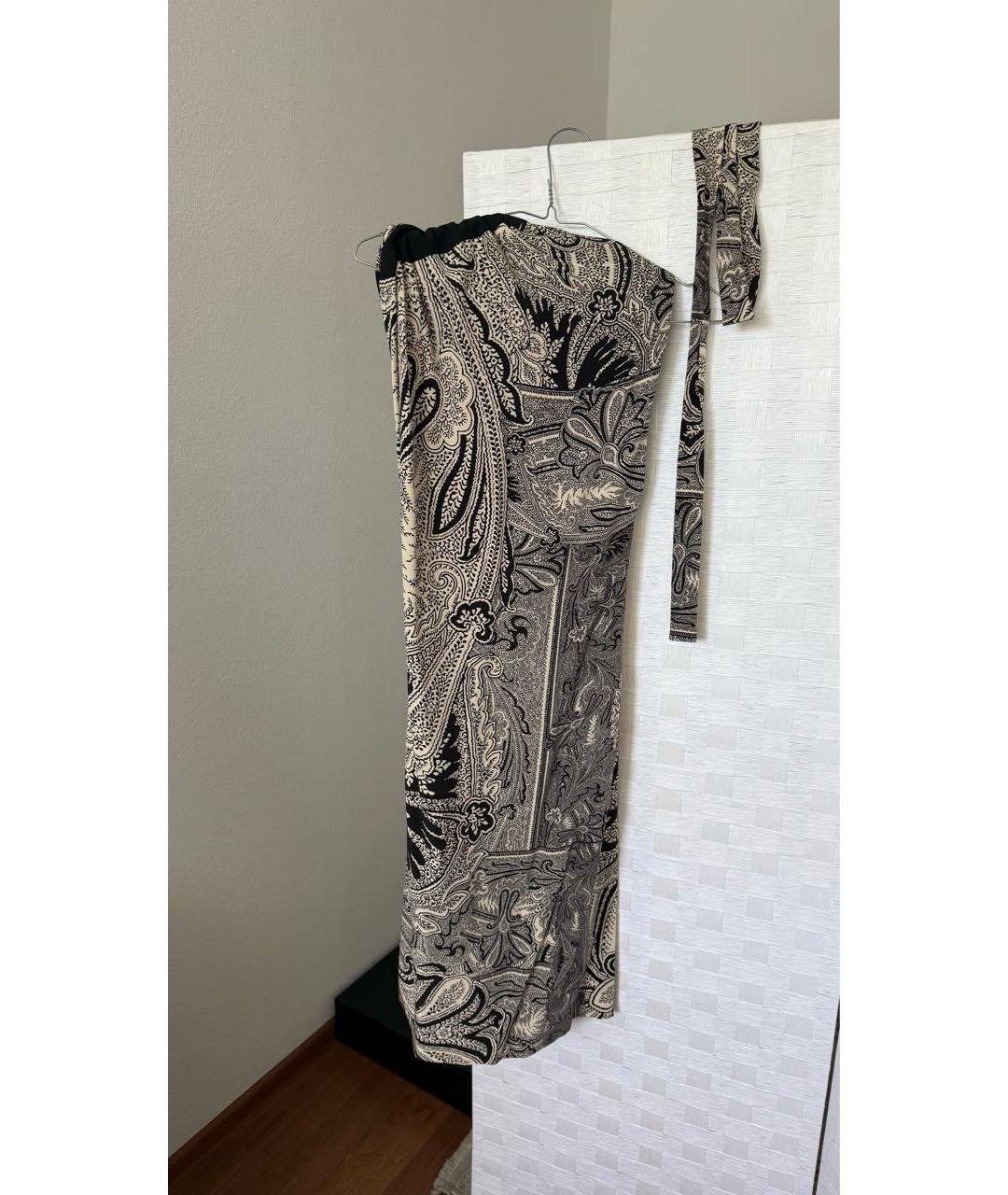 ETRO Коричневое шелковое повседневное платье, фото 3