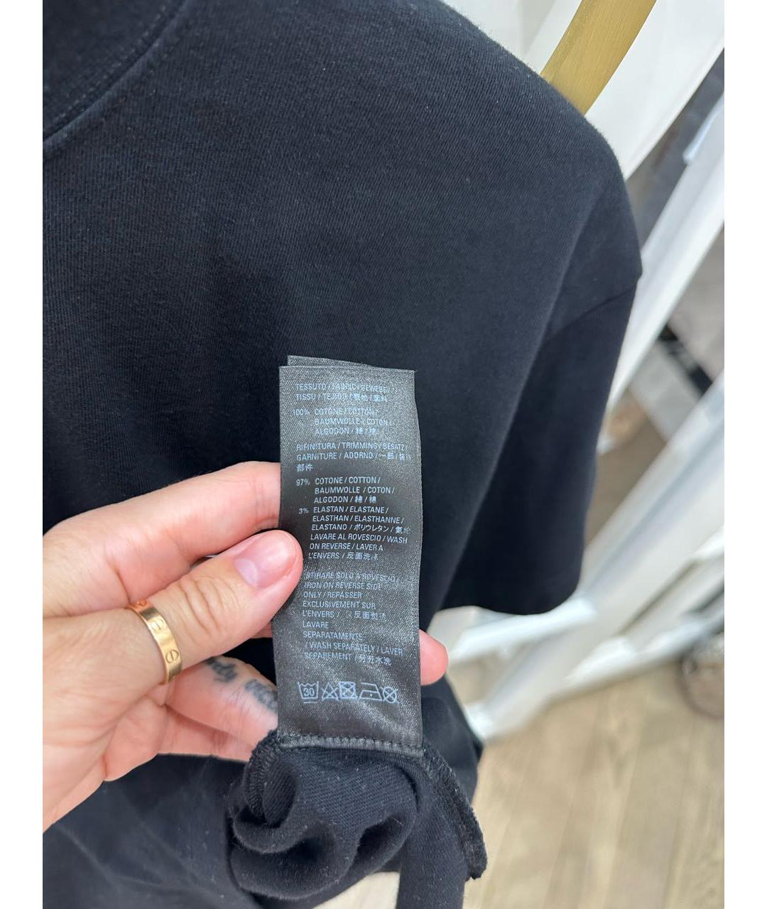 BALENCIAGA Черная хлопковая футболка, фото 6