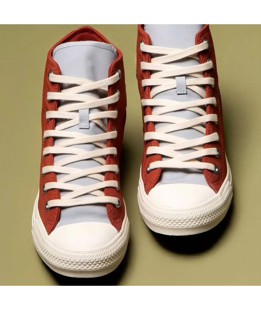 CONVERSE Бордовые текстильные высокие кроссовки / кеды, фото 2
