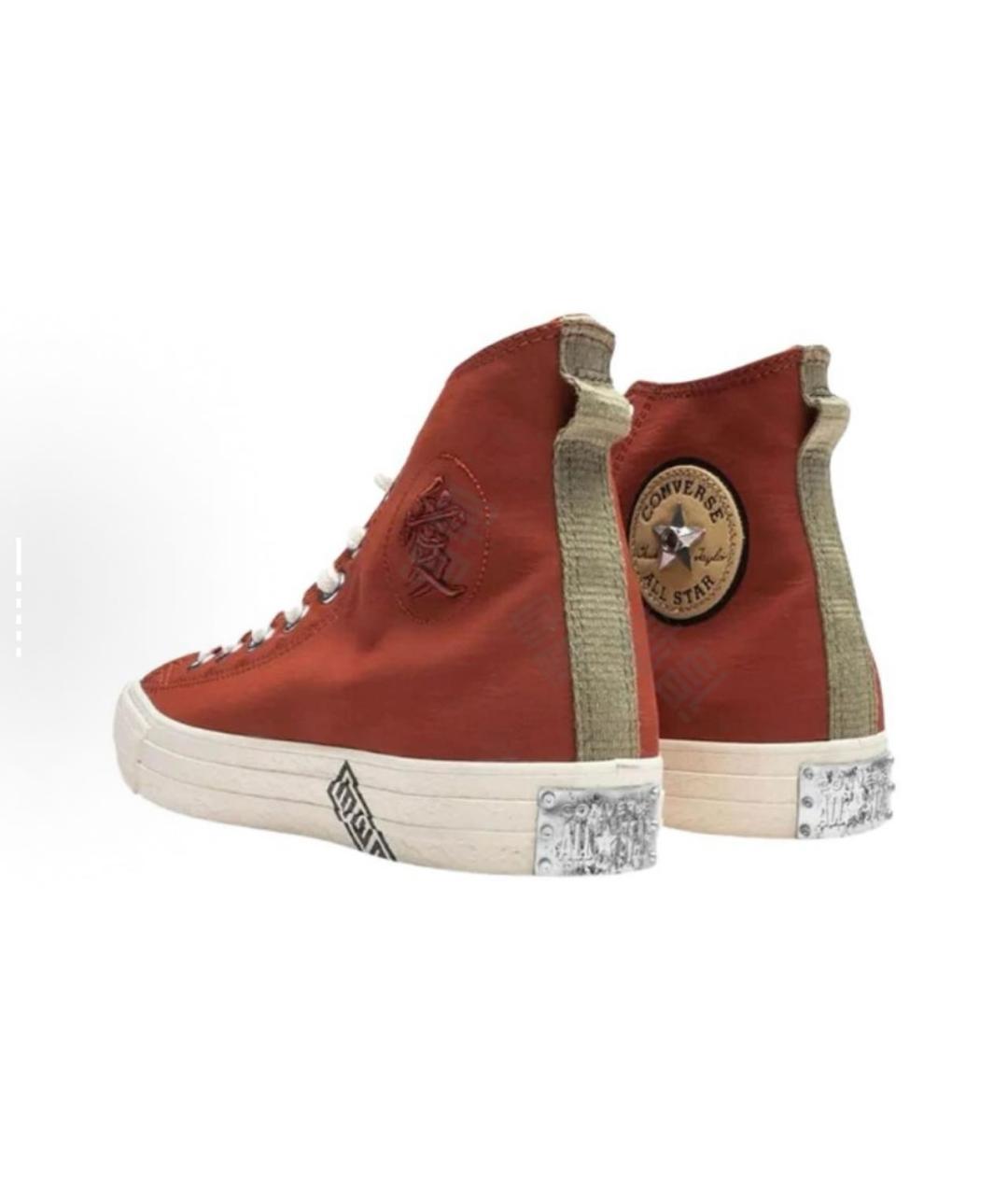 CONVERSE Бордовые текстильные высокие кроссовки / кеды, фото 6