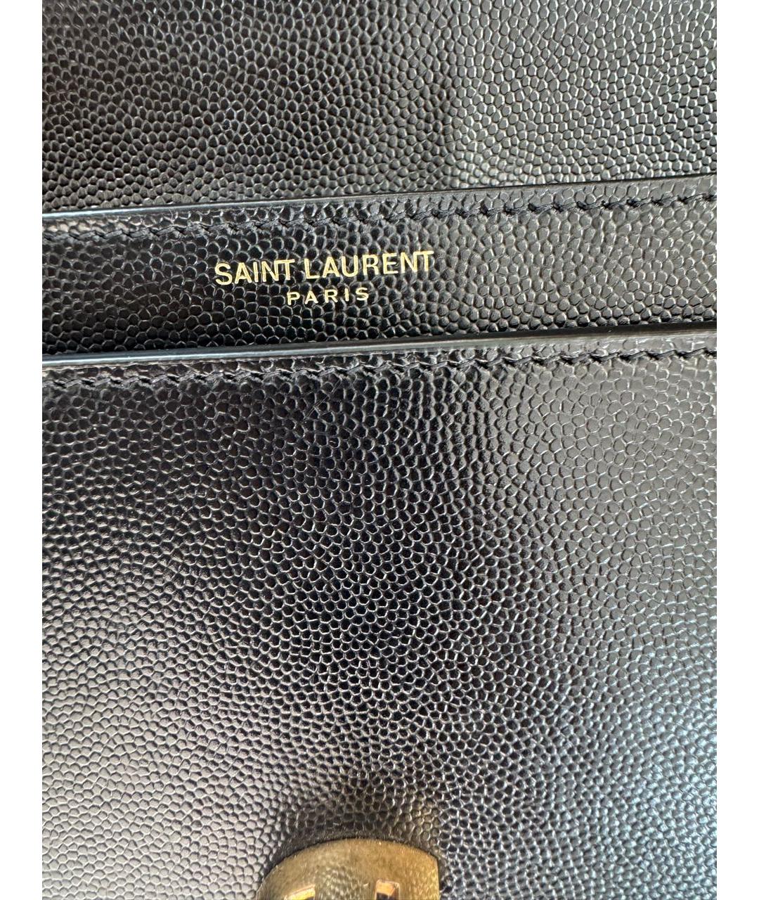 SAINT LAURENT Черная кожаная сумка через плечо, фото 5