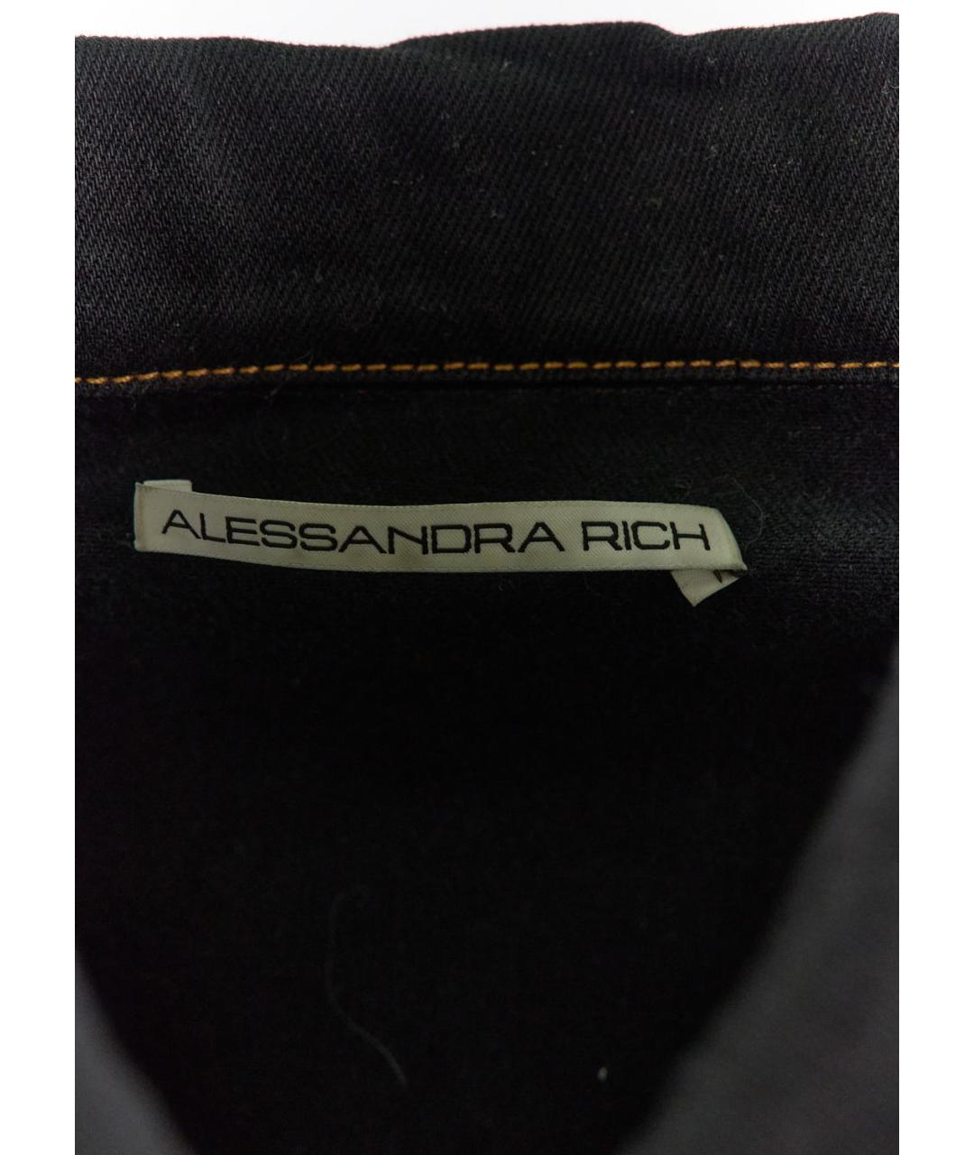 ALESSANDRA RICH Черная хлопковая куртка, фото 4