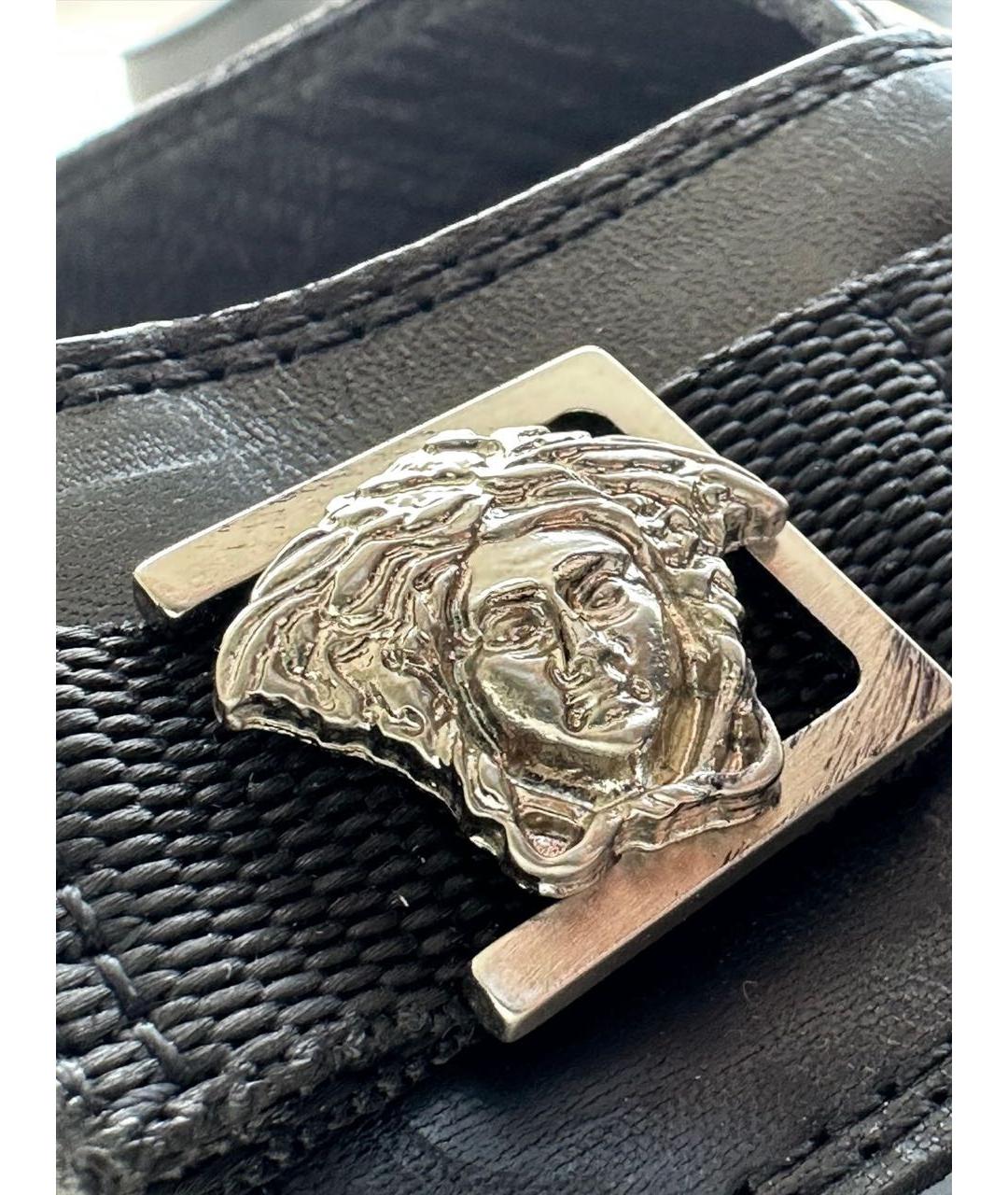 VERSACE Черные кожаные сандалии, фото 6