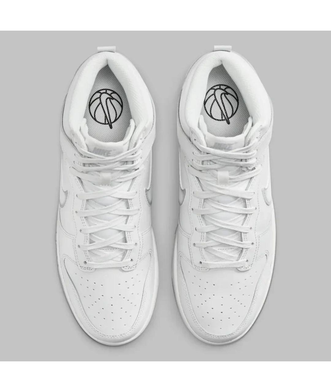 NIKE Белые кожаные высокие кроссовки / кеды, фото 4