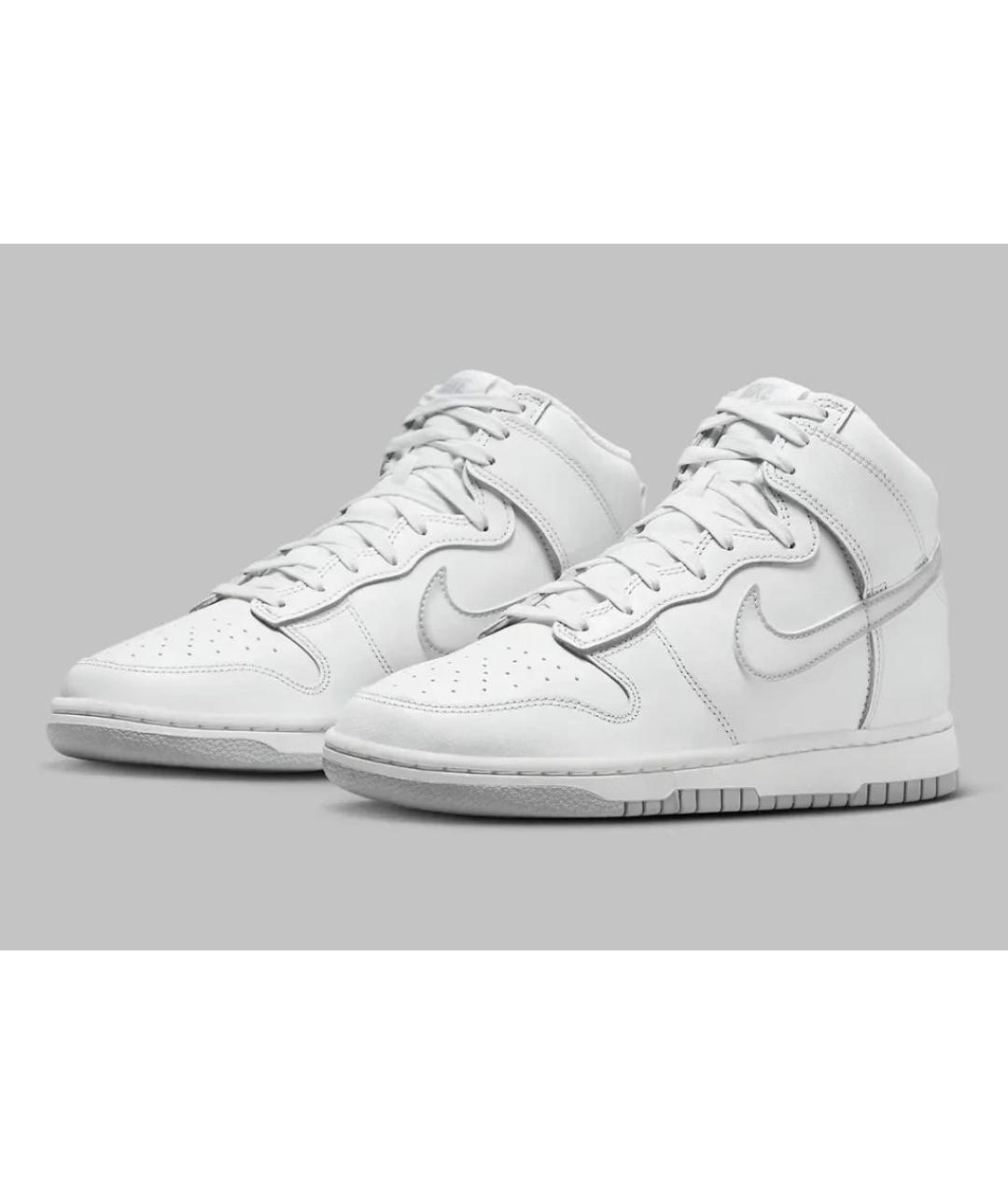 NIKE Белые кожаные высокие кроссовки / кеды, фото 3