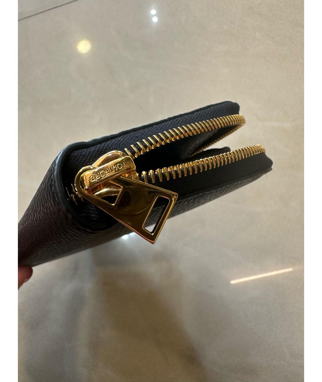 TOM FORD Черный кожаный кошелек, фото 3