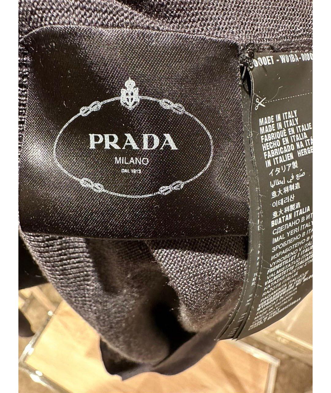 PRADA Антрацитовый шерстяной кардиган, фото 3