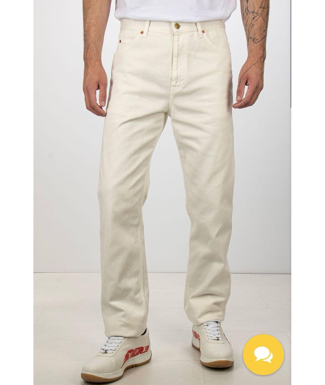 GUCCI Белые хлопковые прямые джинсы, фото 8