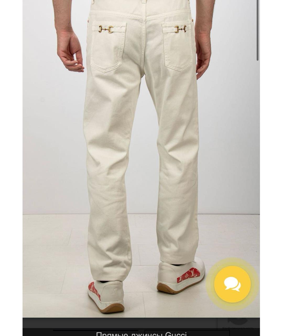 GUCCI Белые хлопковые прямые джинсы, фото 7