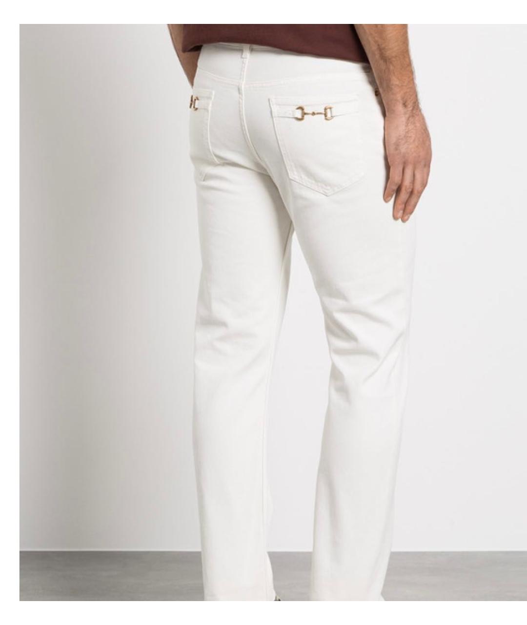 GUCCI Белые хлопковые прямые джинсы, фото 4
