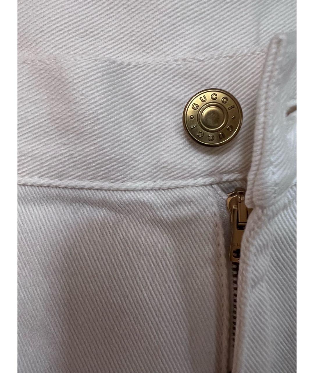 GUCCI Белые хлопковые прямые джинсы, фото 3