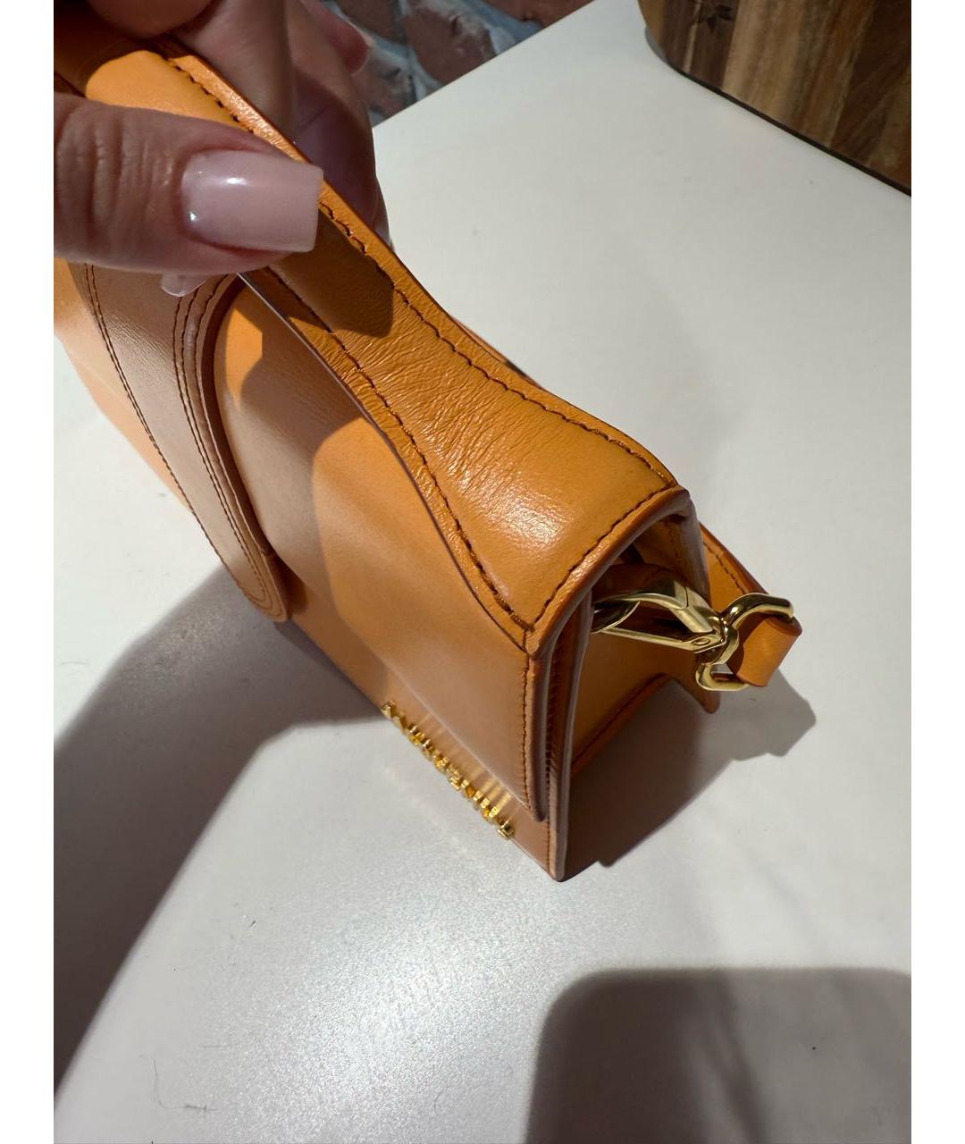 JACQUEMUS Оранжевая кожаная сумка через плечо, фото 8