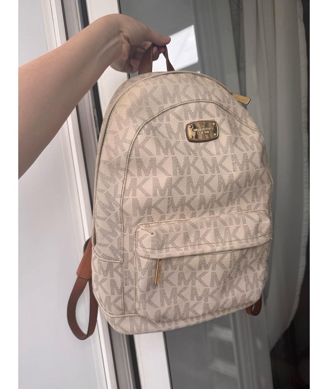 MICHAEL KORS Бежевый кожаный рюкзак, фото 2
