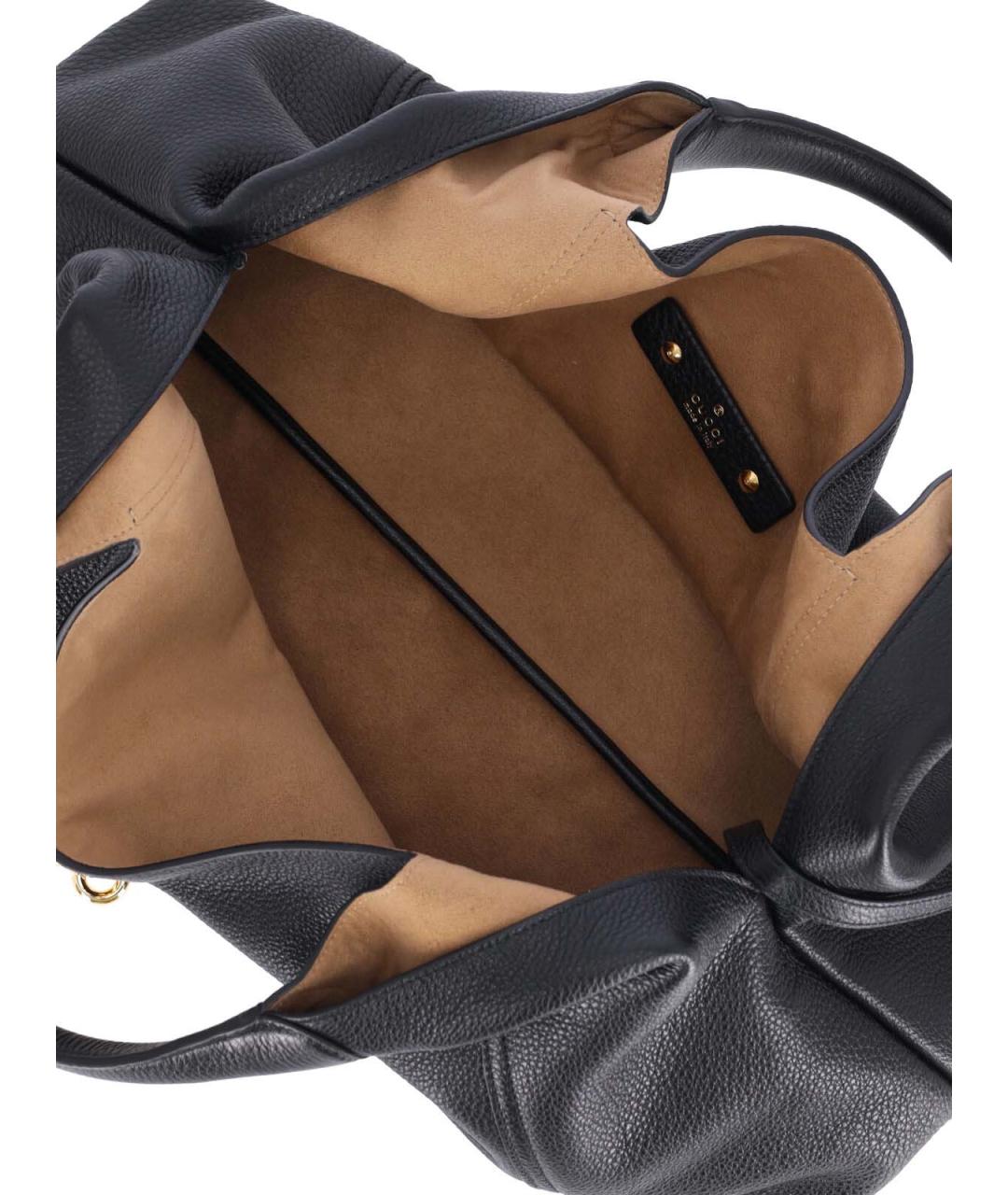 GUCCI Черная кожаная сумка через плечо, фото 4