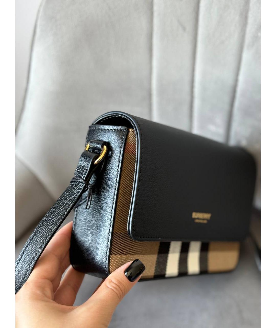BURBERRY Черная кожаная сумка через плечо, фото 3