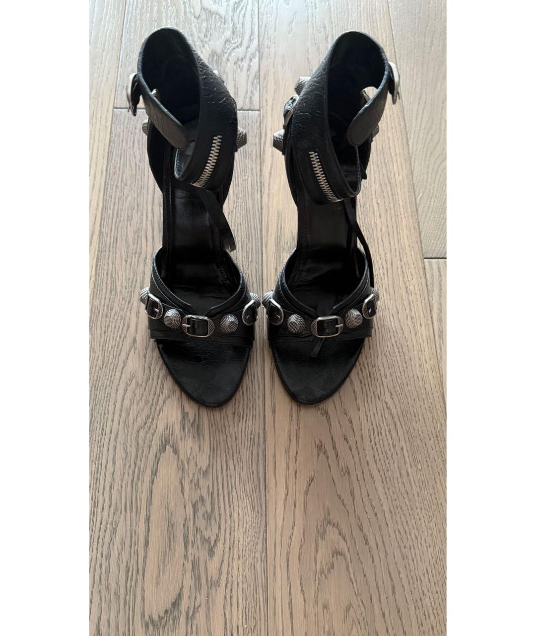 BALENCIAGA Черные кожаные босоножки, фото 2