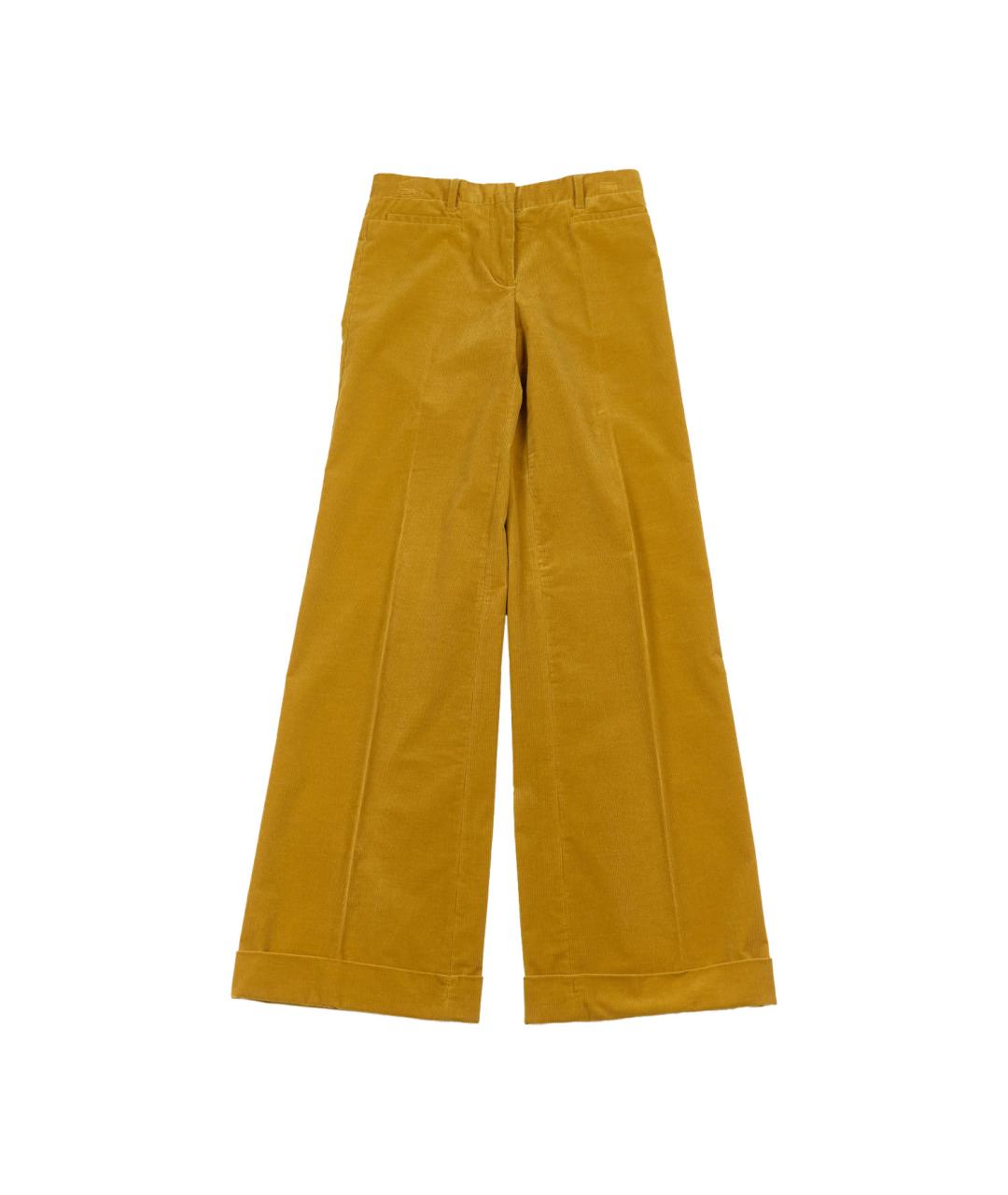 MIU MIU Горчичные хлопковые брюки широкие, фото 1