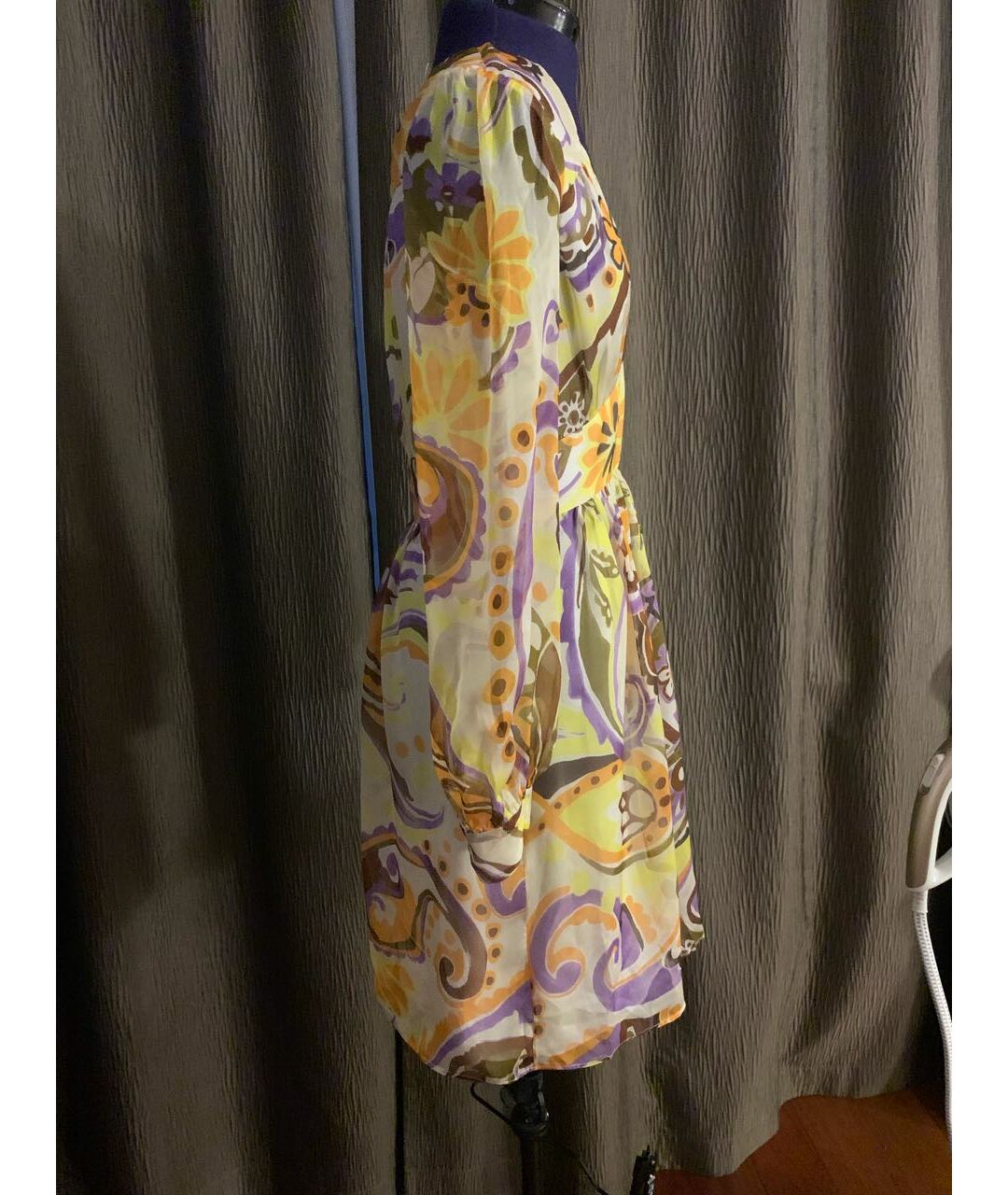 MILLY Мульти шелковое коктейльное платье, фото 5