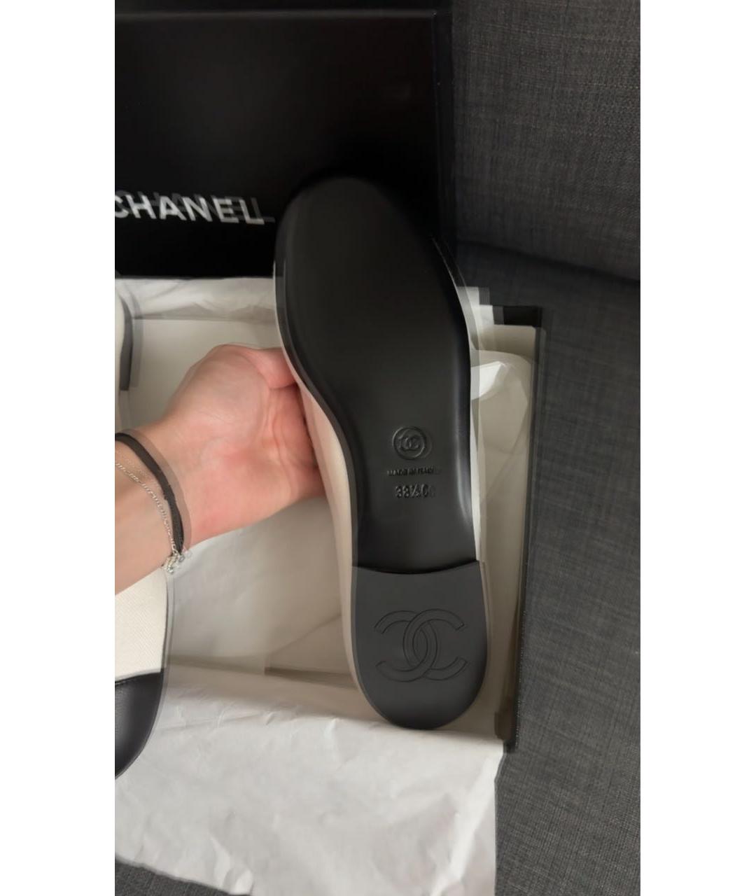 CHANEL Белые кожаные балетки, фото 7