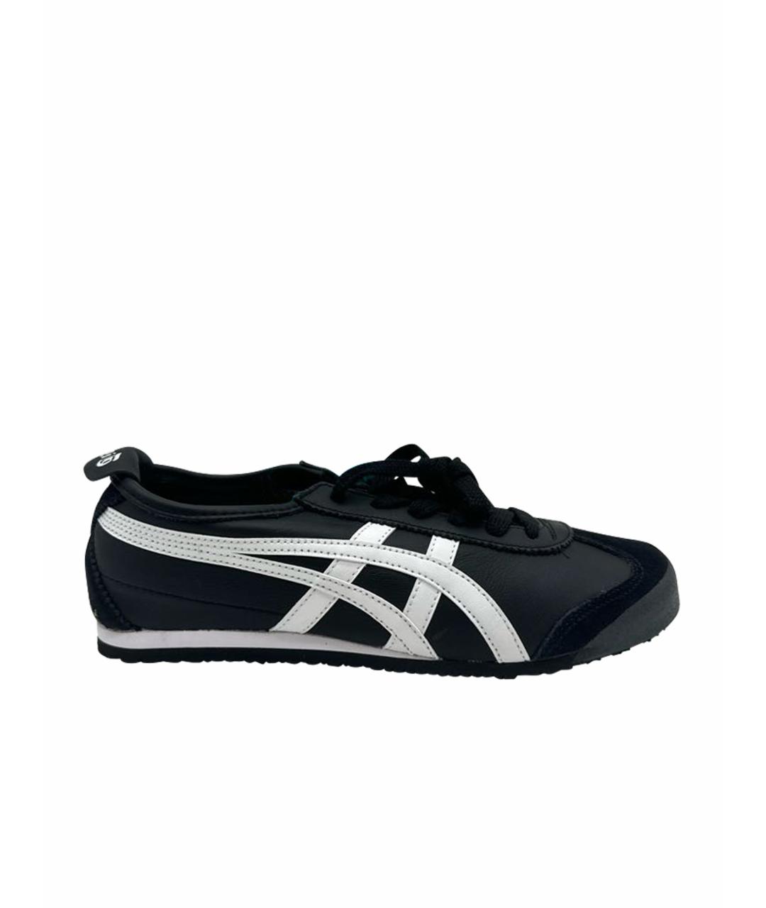 ONITSUKA TIGER Черные кожаные низкие кроссовки / кеды, фото 1