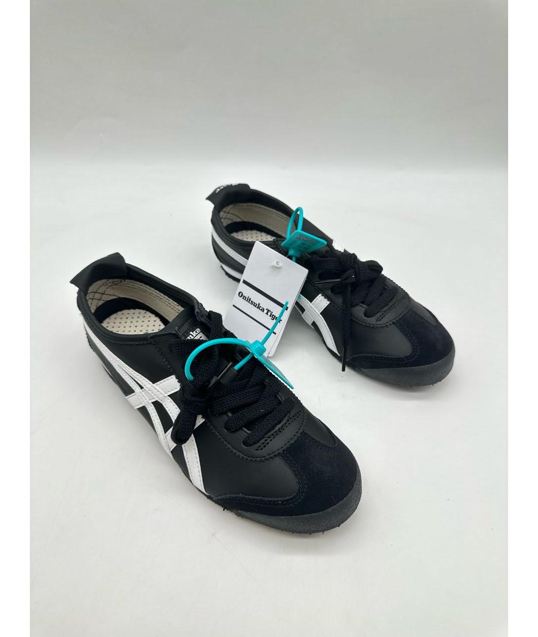 ONITSUKA TIGER Черные кожаные низкие кроссовки / кеды, фото 3