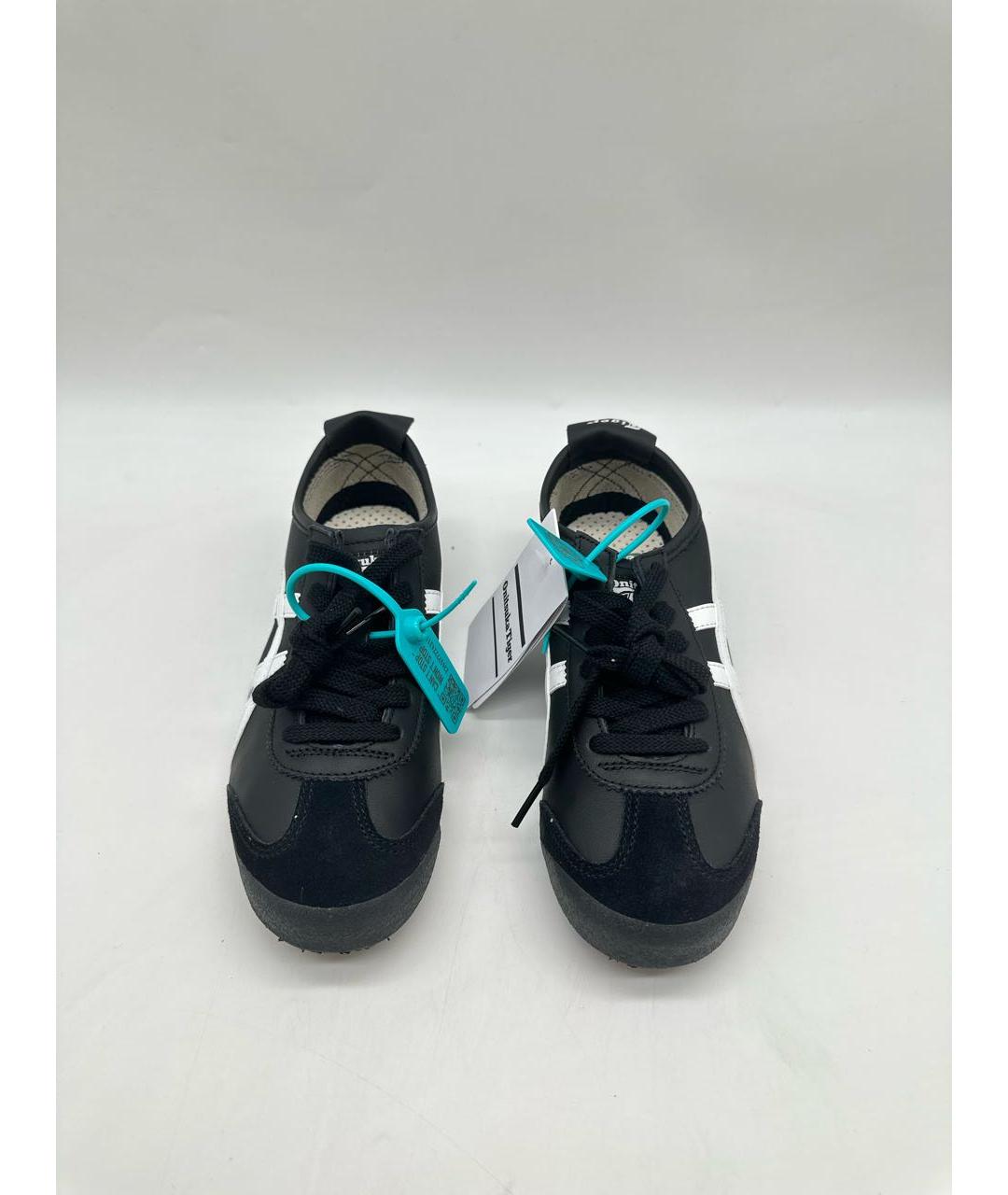 ONITSUKA TIGER Черные кожаные низкие кроссовки / кеды, фото 2